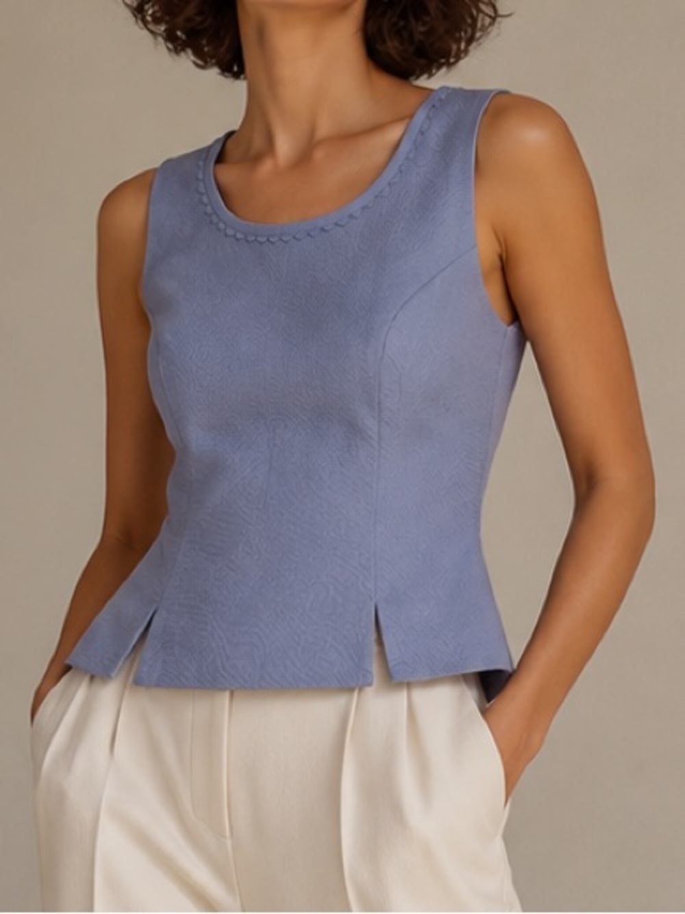 LIZ CLAIBORNE | Sleeveless Peplum Top